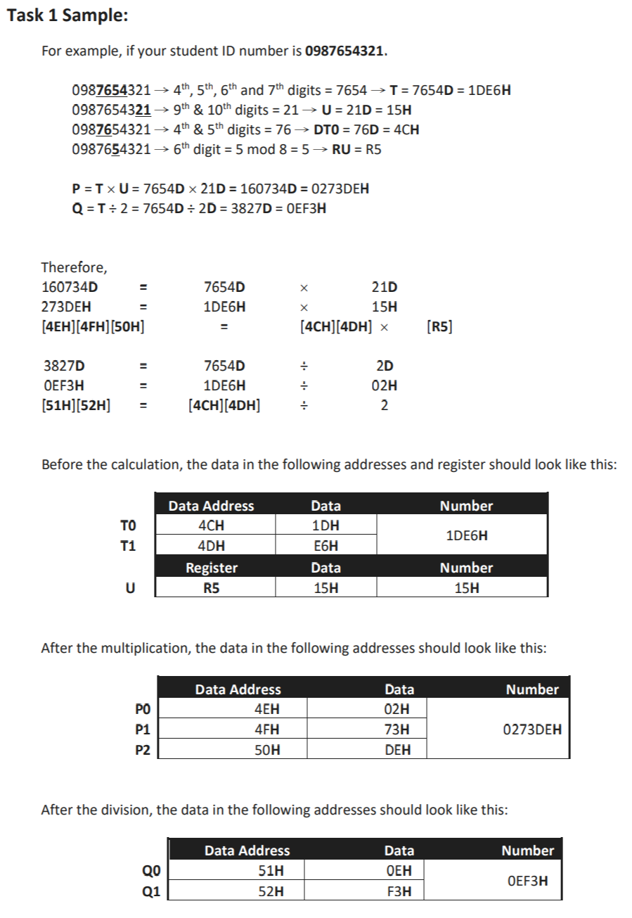 TASK 1 - Multiplication & Division of Binary Data You | Chegg.com