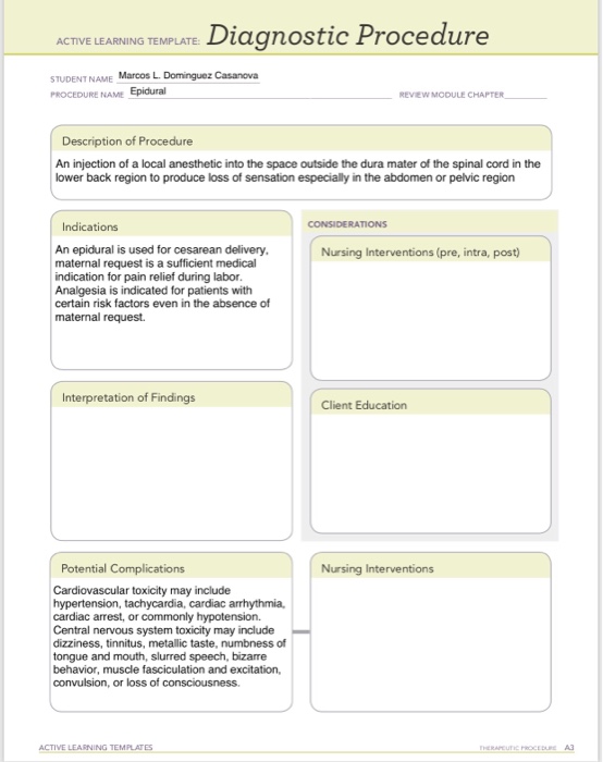 Hypotension Therapeutic Procedure Template