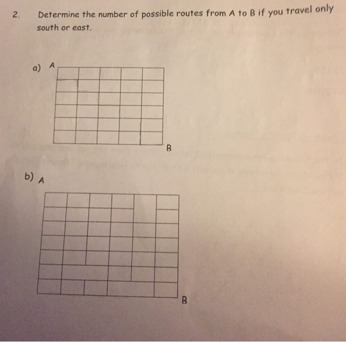 Solved 2. Determine the number of possible routes from A to | Chegg.com