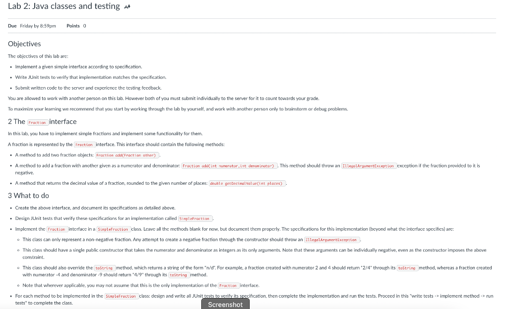 Solved This is what I have so far for my SimpleFraction | Chegg.com