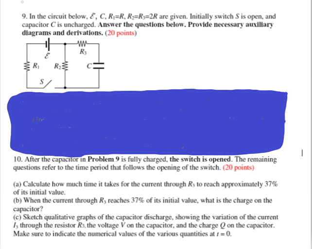 Solved 9 In The Circuit Below E C R R R R3 2r Are Gi Chegg Com