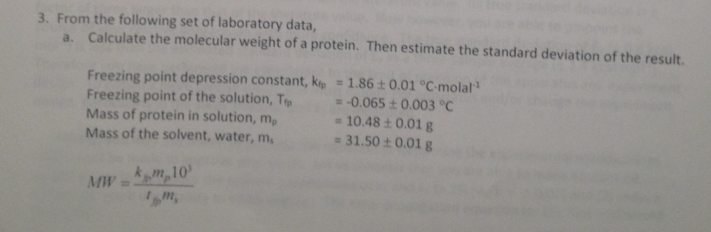 Solved A) Calculate the molecular weight of a protein using | Chegg.com
