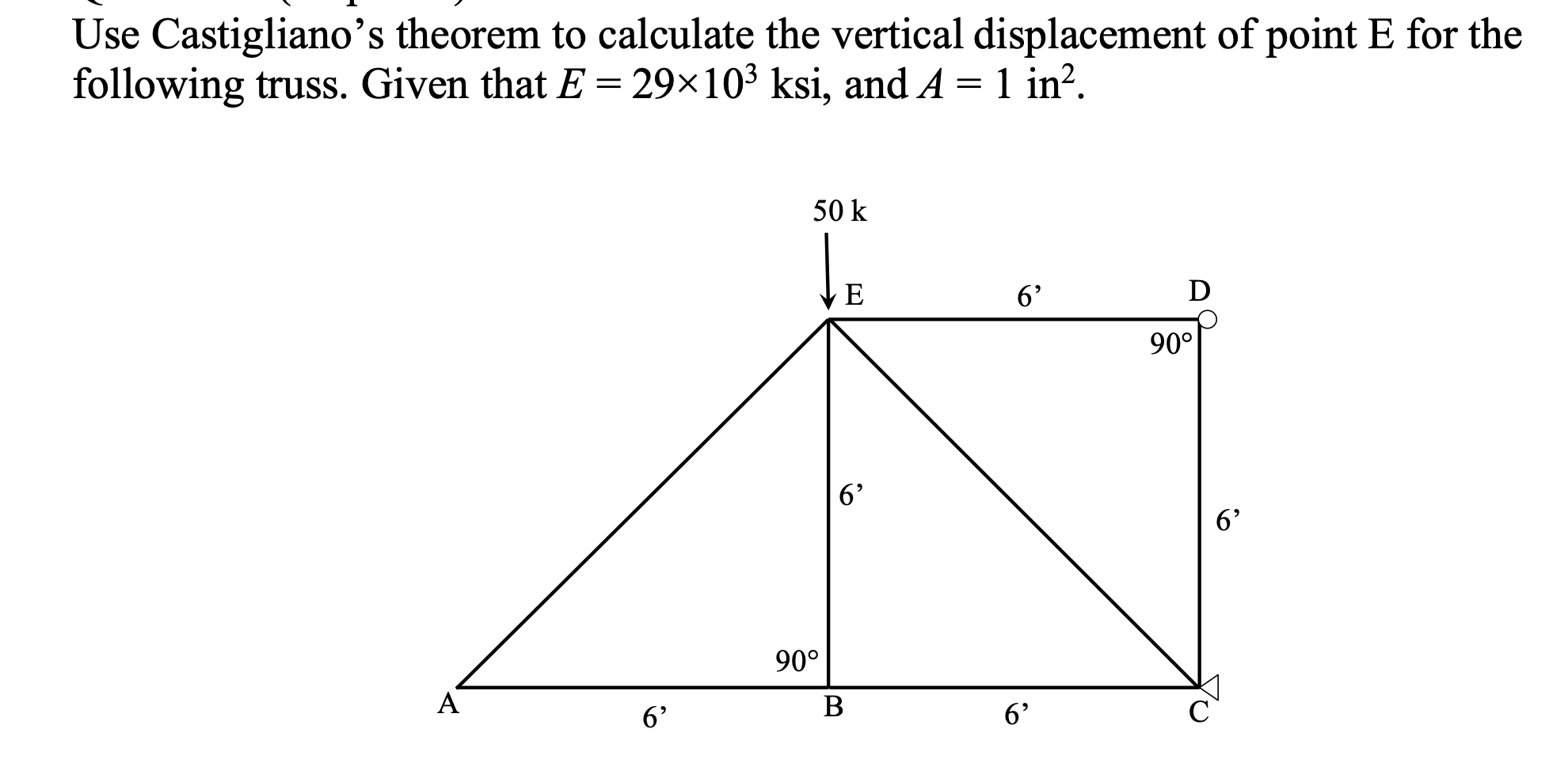 Solved Use Castigliano's theorem to calculate the vertical | Chegg.com