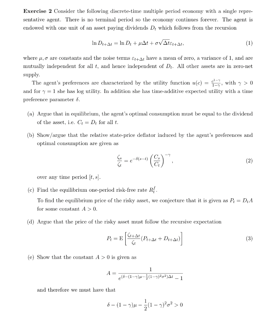 Exercise 2 Consider the following discrete-time | Chegg.com