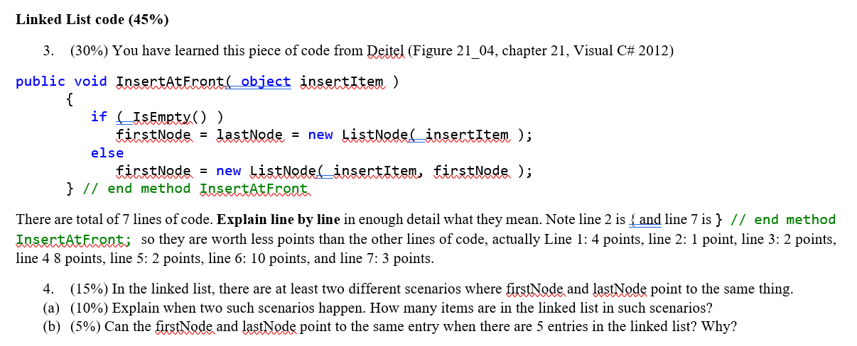 Linked List code (45%) 3. (30%) You have learned this | Chegg.com
