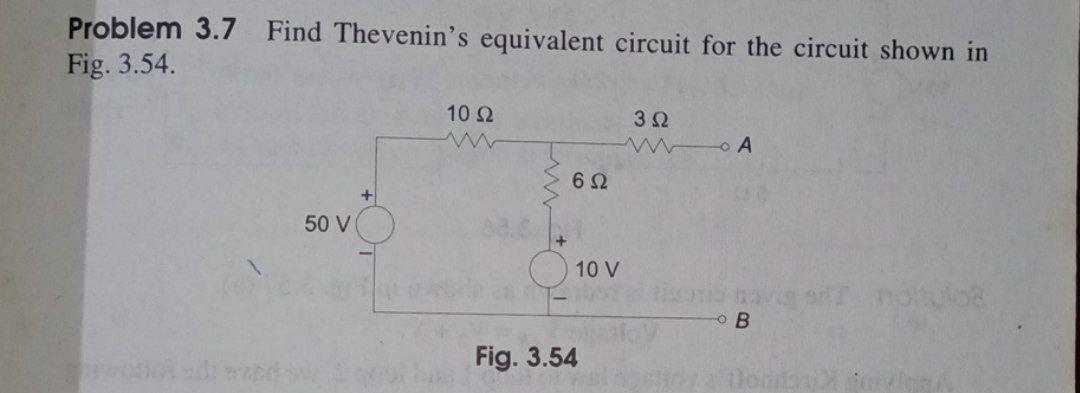 Solved Problem 3.7 Find Thevenin's Equivalent Circuit For | Chegg.com