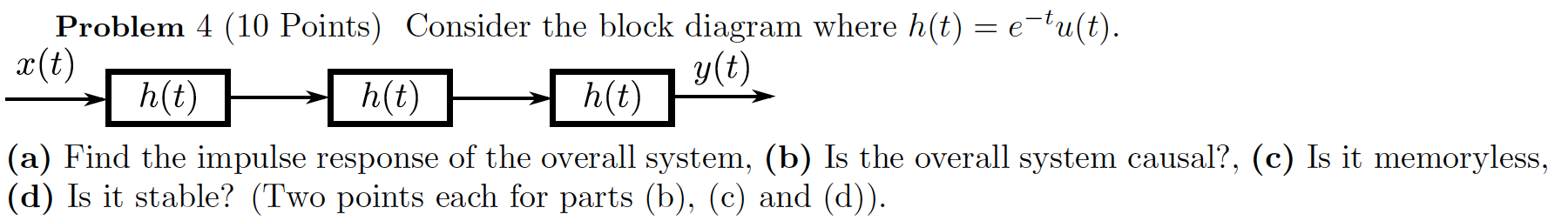 Solved Problem 4 (10 Points) Consider the block diagram | Chegg.com