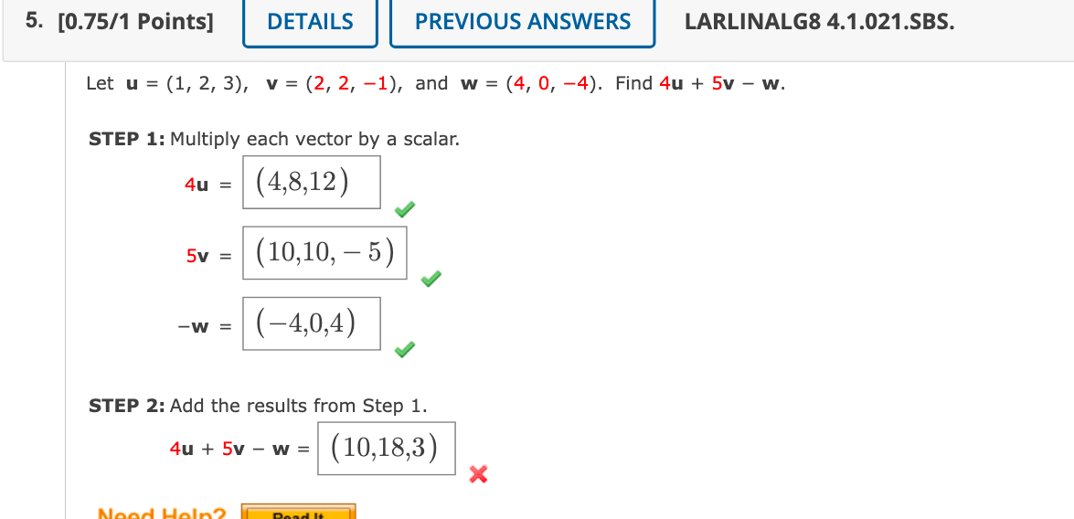 Solved Let u=(1,2,3),v=(2,2,−1), and w=(4,0,−4). Find | Chegg.com