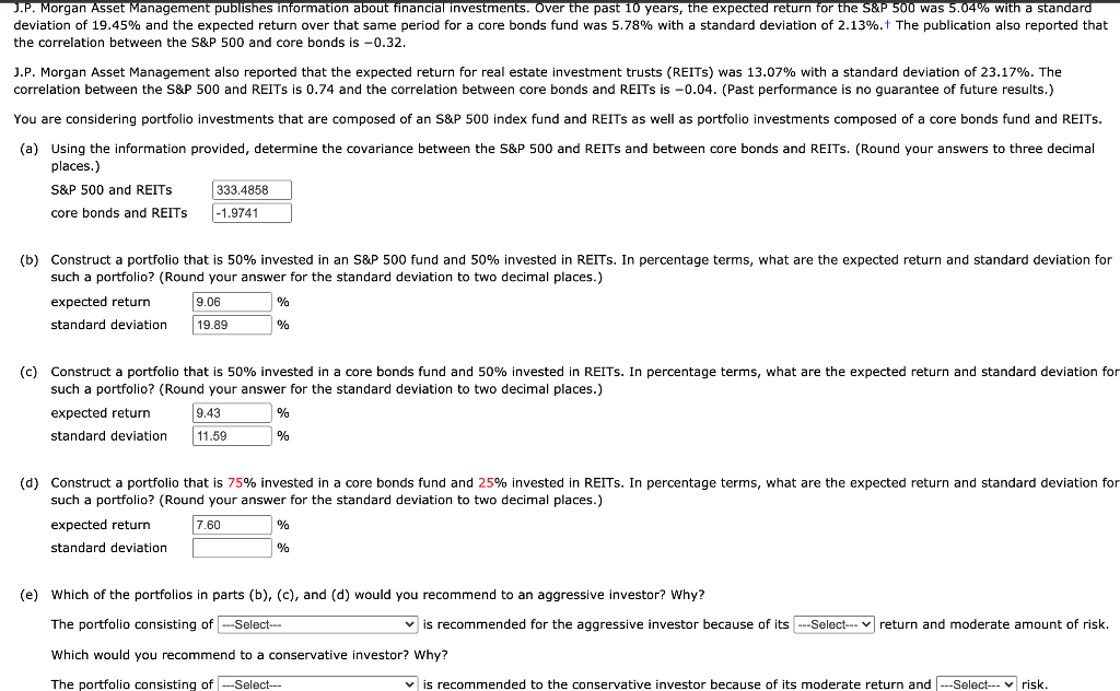 Solved J.P. Morgan Asset Management Publishes Information | Chegg.com