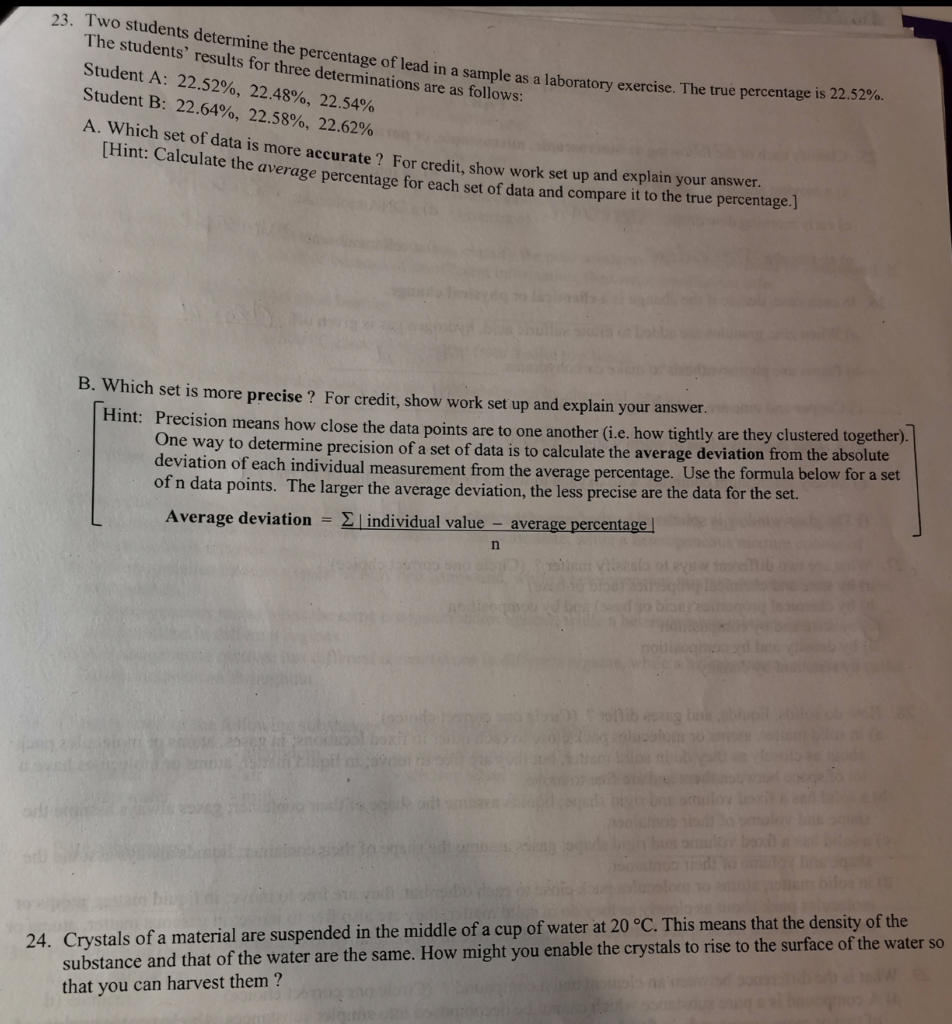 Solved 20. At 25 °C, the density of water is 0.997 g/cm, | Chegg.com