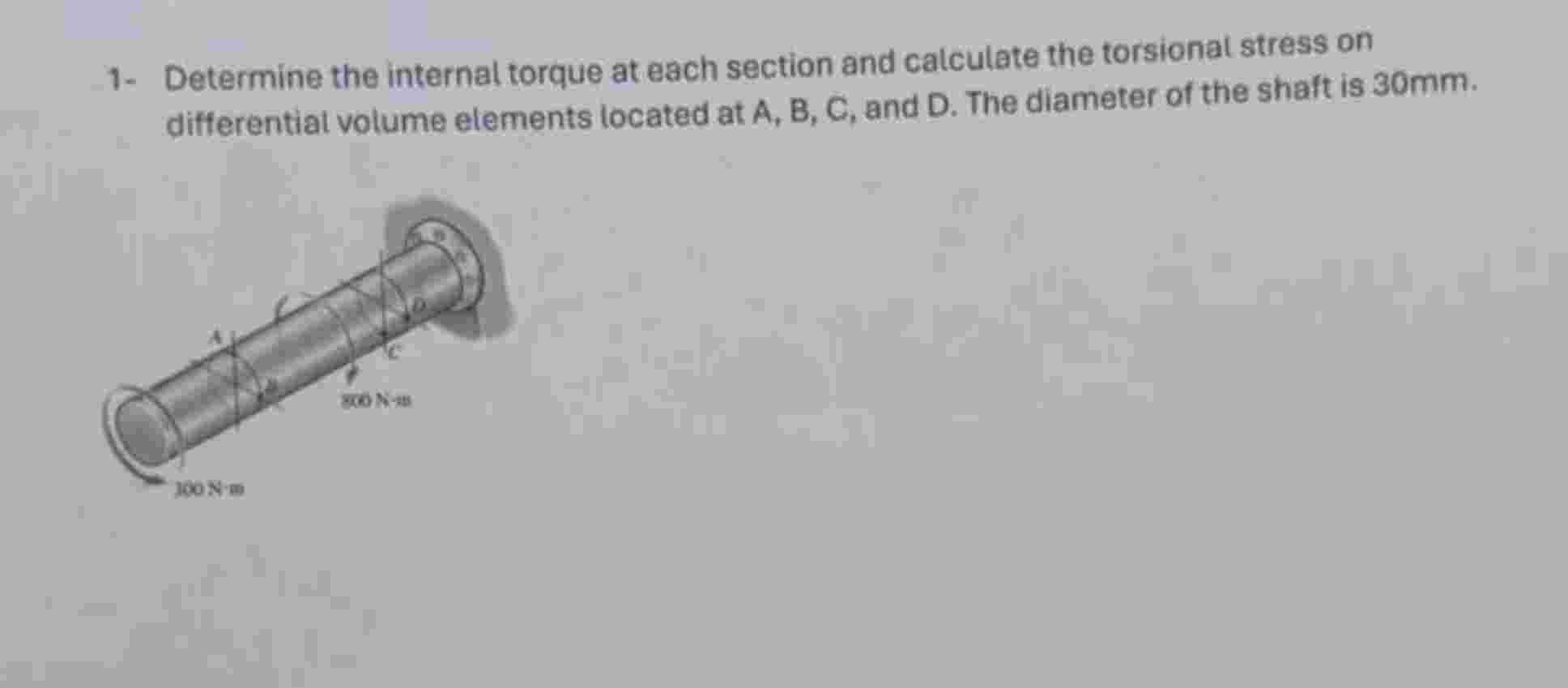 Solved 1- Determine the internal torque at each section and | Chegg.com