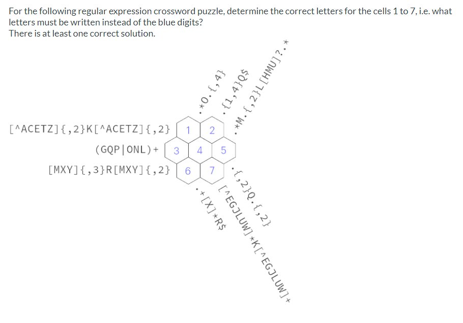 Solved For the following regular expression crossword Chegg com