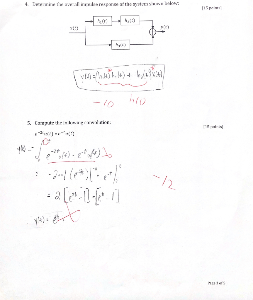 Solved 4 Determine The Overall Impulse Response Of The