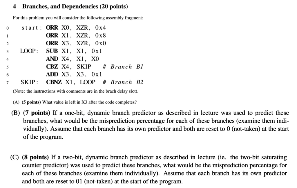 working branches are as useless as unit tests. · ... 4 Branches, and Dependencies (20 points) O For this | Chegg.com