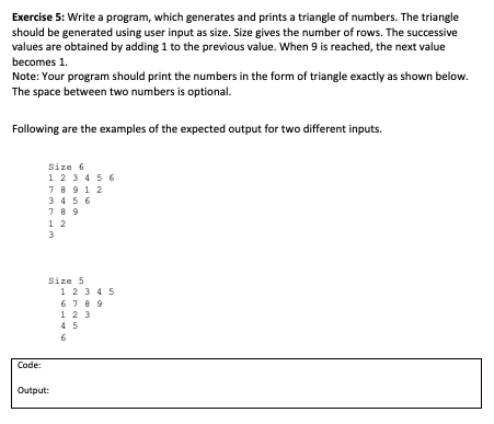 Solved Exercise 5: Write a program, which generates and | Chegg.com