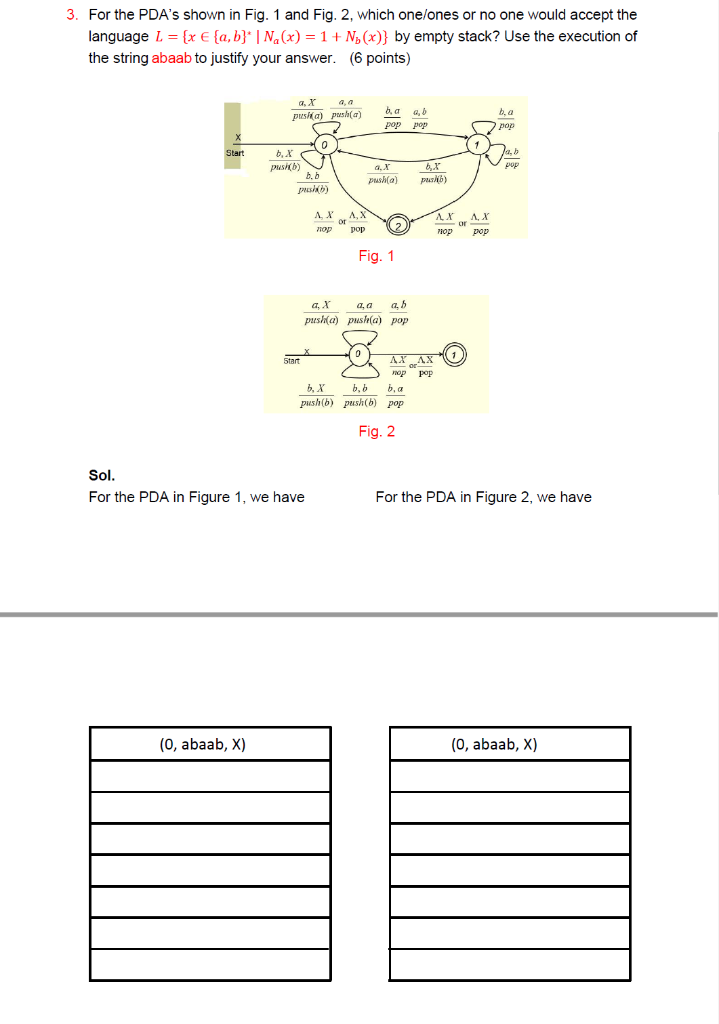 Solved 3 For The Pda S Shown In Fig 1 And Fig 2 Which Chegg Com