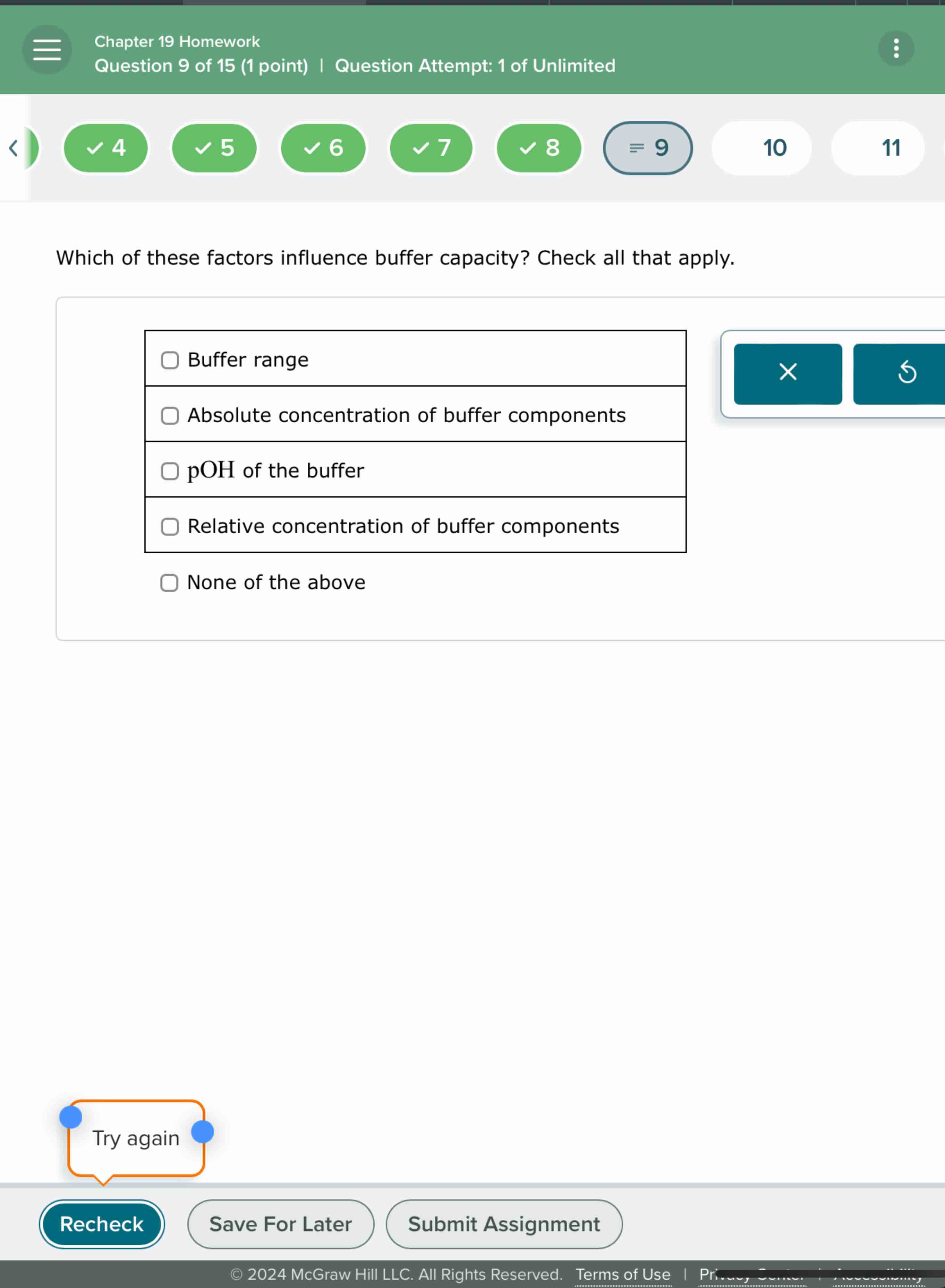 Solved Which of these factors influence buffer capacity? | Chegg.com