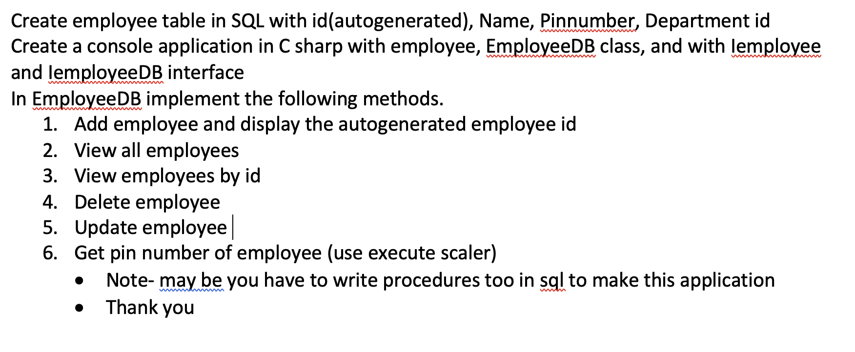 Create employee table in SQL with id(autogenerated), | Chegg.com