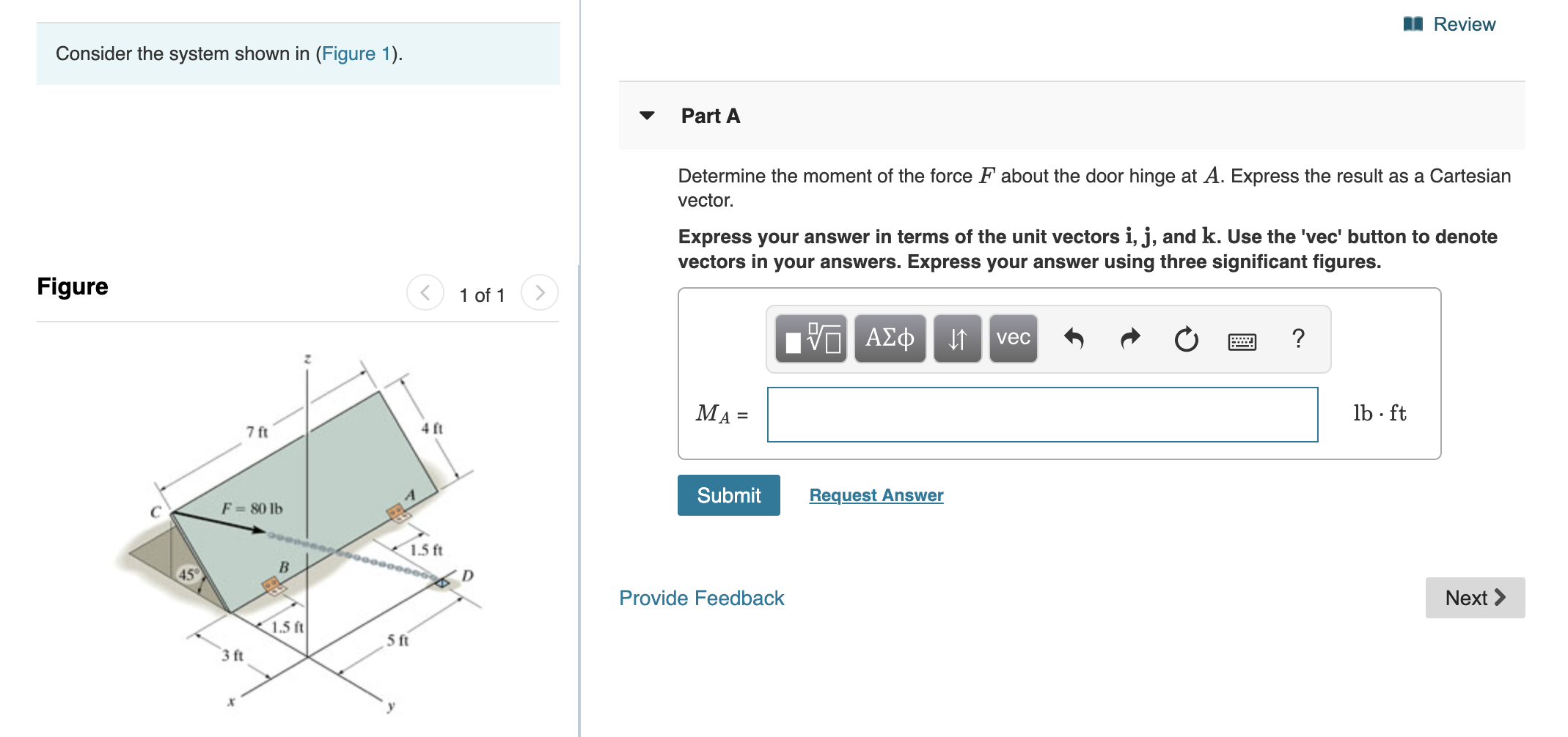 Solved Review Consider the system shown in (Figure 1). Part | Chegg.com