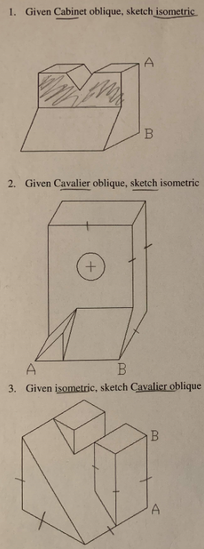 Solved) - Draw an isometric and cabinet oblique pictorial drawing of the...  (1 Answer) | Transtutors