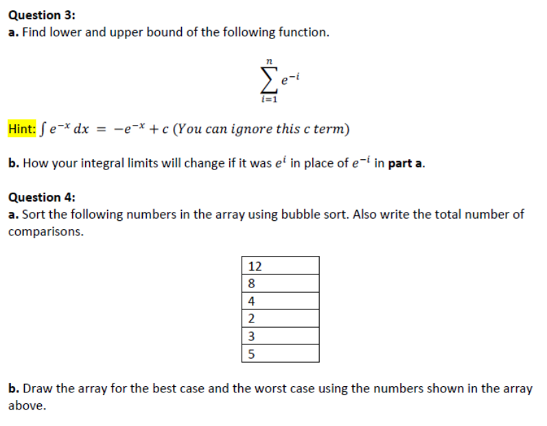 Solved Question 3: a. Find lower and upper bound of the | Chegg.com