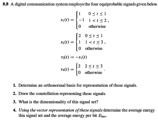 Solved 8.8 A digital communication system employs the four | Chegg.com
