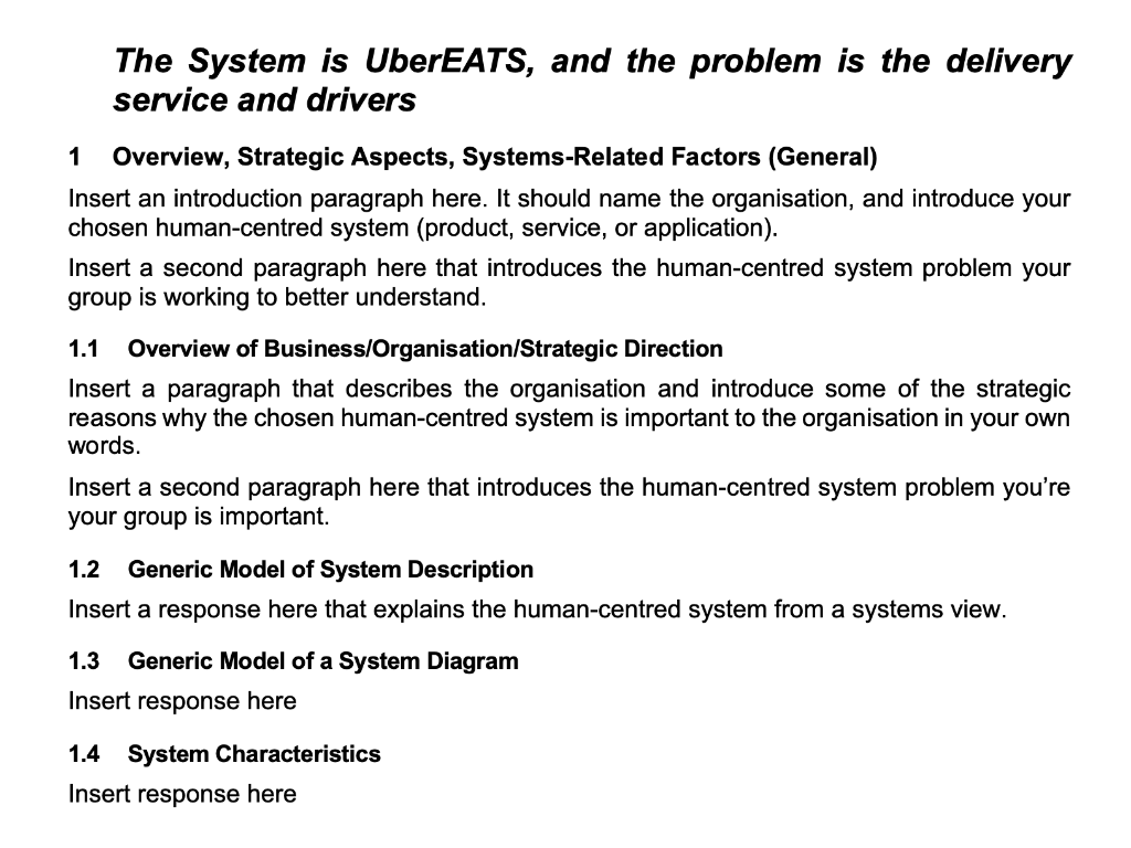 Solved The System is UberEATS, and the problem is the | Chegg.com