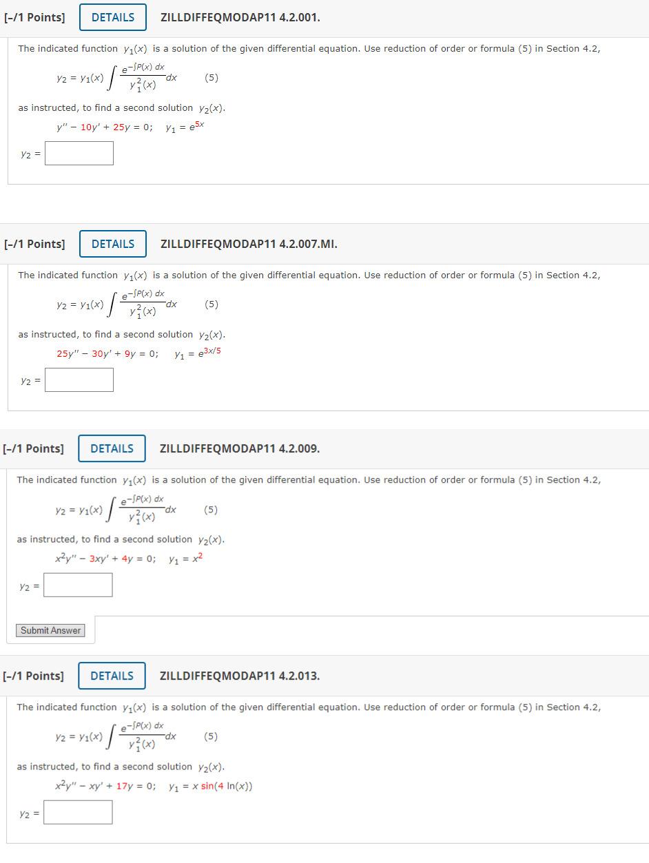 Solved [-/1 Points] DETAILS ZILLDIFFEQMODAP11 4.2.001. The | Chegg.com