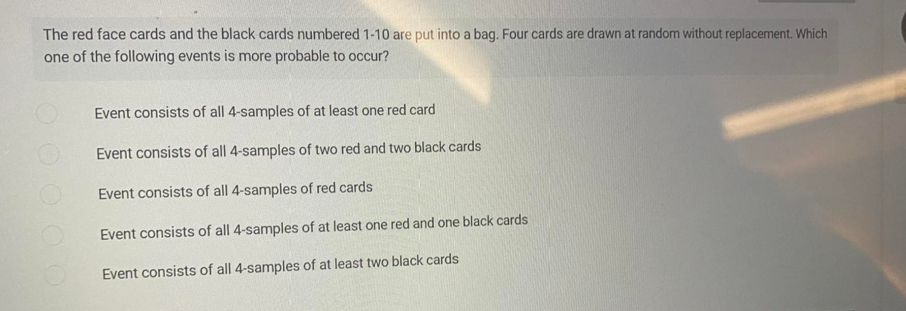 Solved The red face cards and the black cards numbered 110