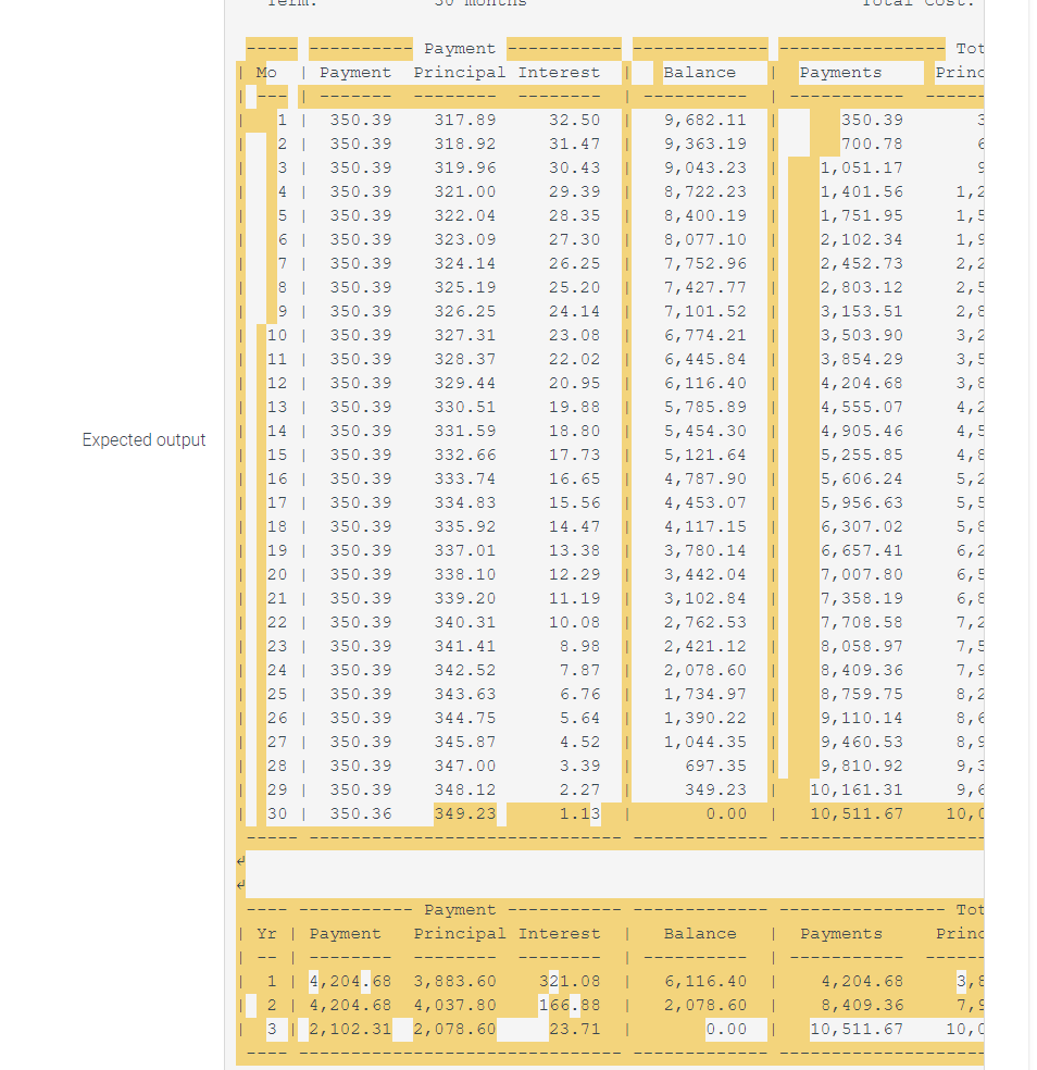Solved using python 3 how can I get the expected output | Chegg.com