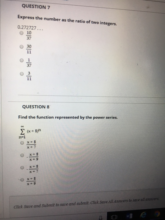 Solved QUESTION 7 Express the number as the ratio of two | Chegg.com