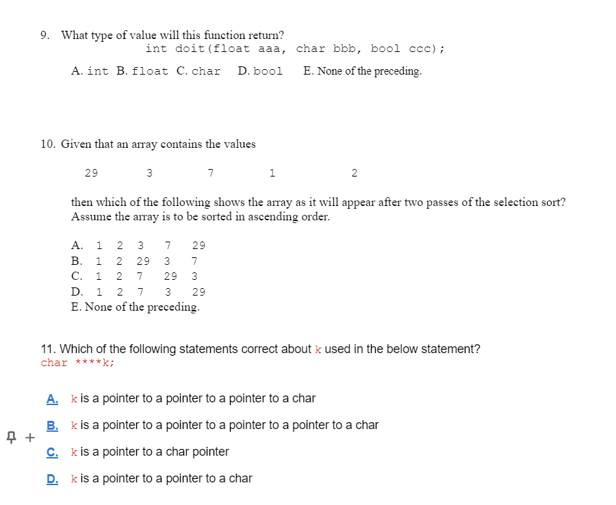 Solved 9. What type of value will this function return? int | Chegg.com