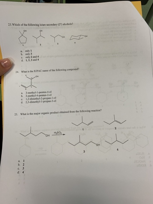 Solved 23.Which Of The Following Is/are Secondary (2°) | Chegg.com