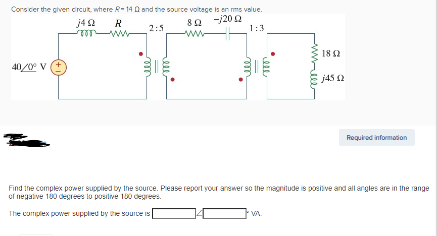 Solved Consider the given circuit, where R= 14 Q and the | Chegg.com