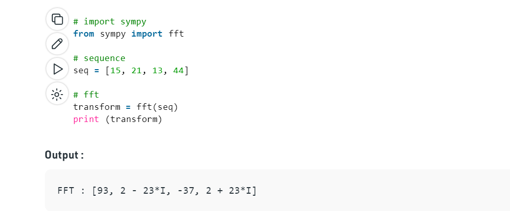 Solved Can you provide the full python program for DIT Fast | Chegg.com