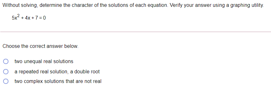 Solved Without solving, determine the character of the | Chegg.com
