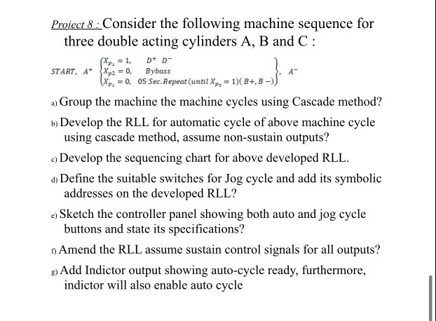 Project 8 : Consider the following machine sequence | Chegg.com