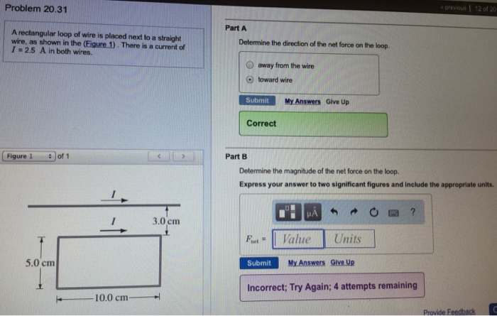 Solved Problem 20.31 Part A A rectangular loop of wire is | Chegg.com
