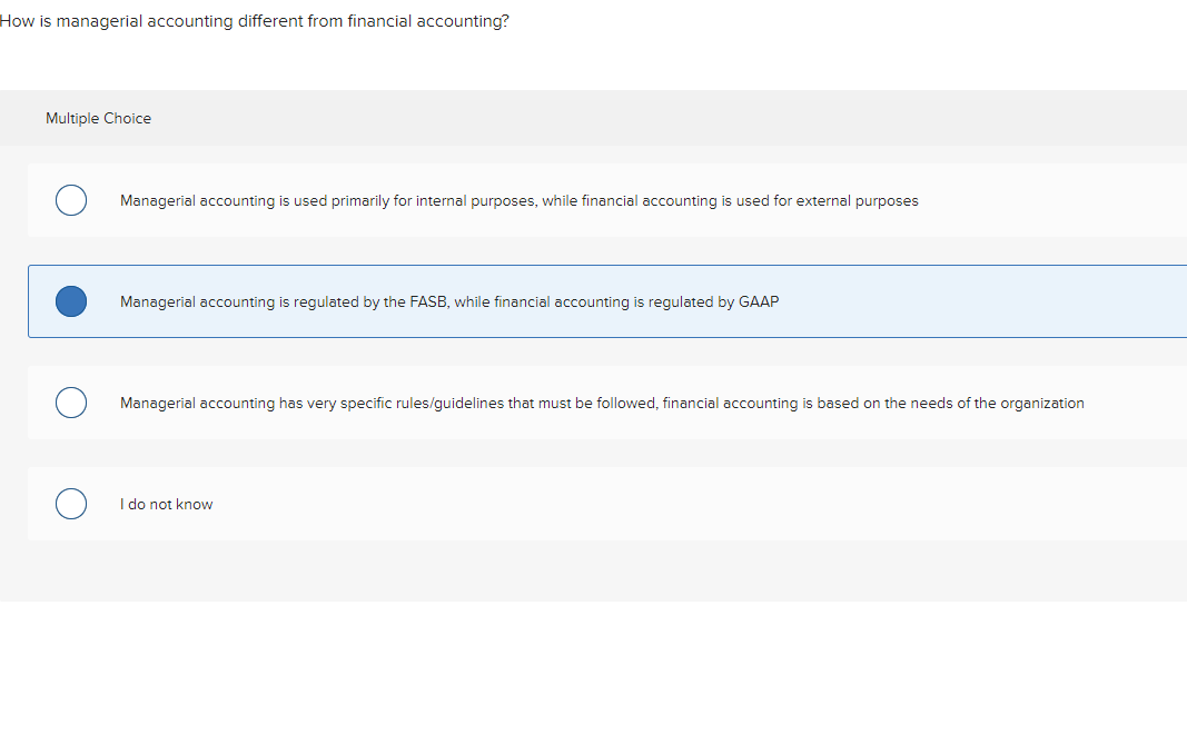 Solved How is managerial accounting different from financial | Chegg.com