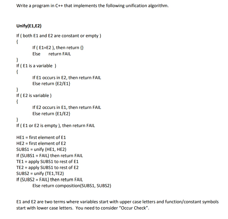Solved Write a program in C++ that implements the following | Chegg.com