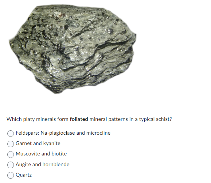 Solved Which platy minerals form foliated mineral patterns
