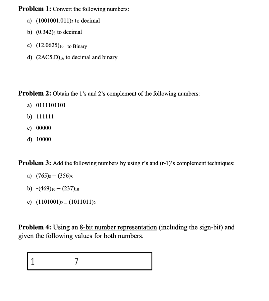 Solved a. Convert 101.012 into decimal b. Convert 1 A16 into