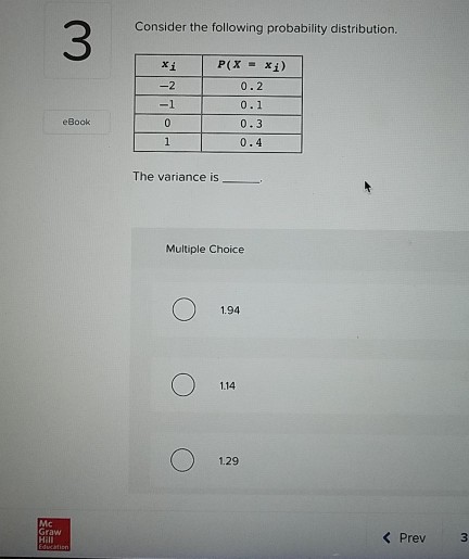 Solved Consider the following probability distribution. 3 | Chegg.com