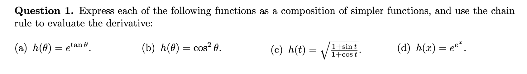 Solved Question 1. Express each of the following functions | Chegg.com