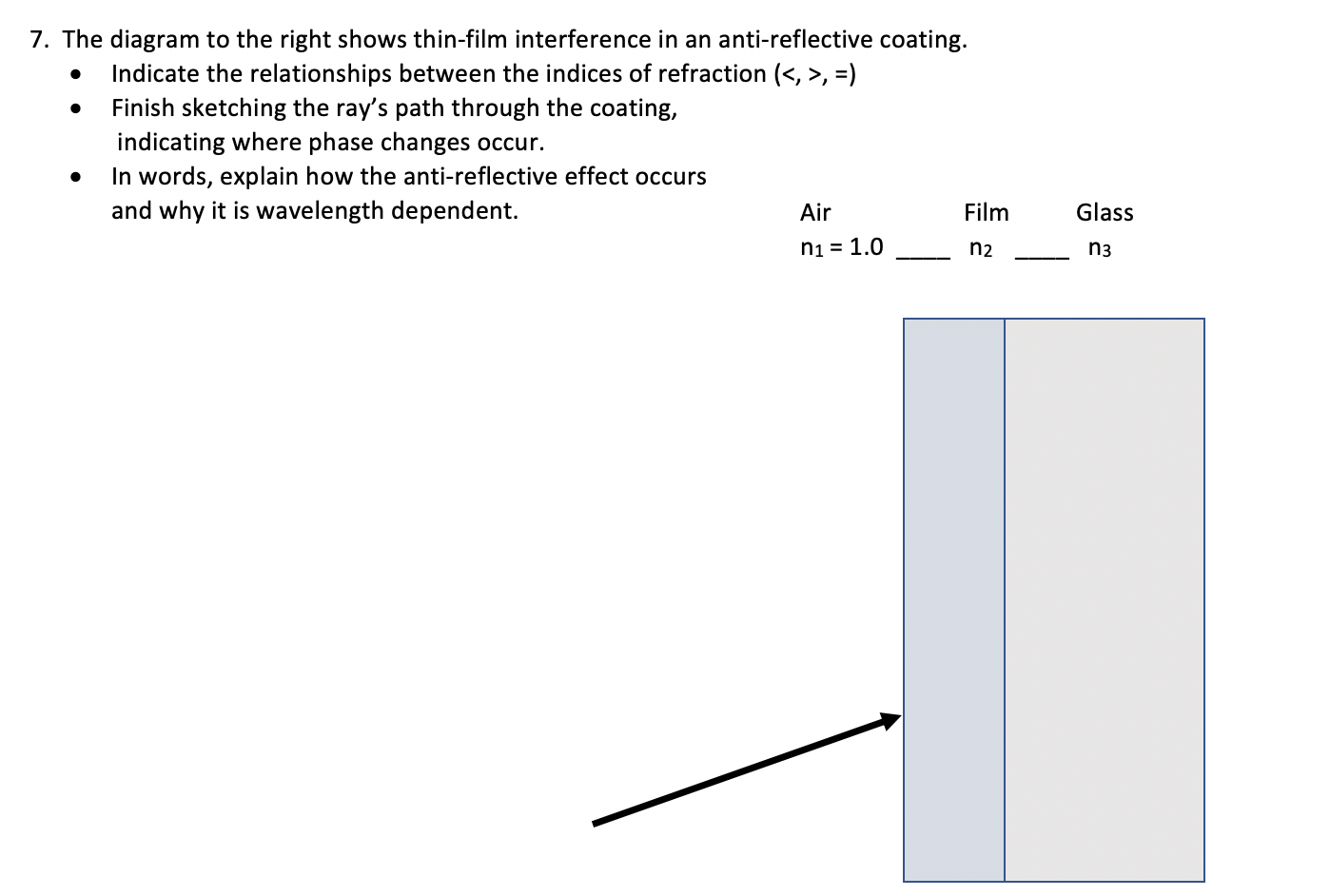 Solved 7. The Diagram To The Right Shows Thinfilm Interf