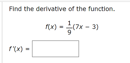 Solved Find the derivative of the function. | Chegg.com