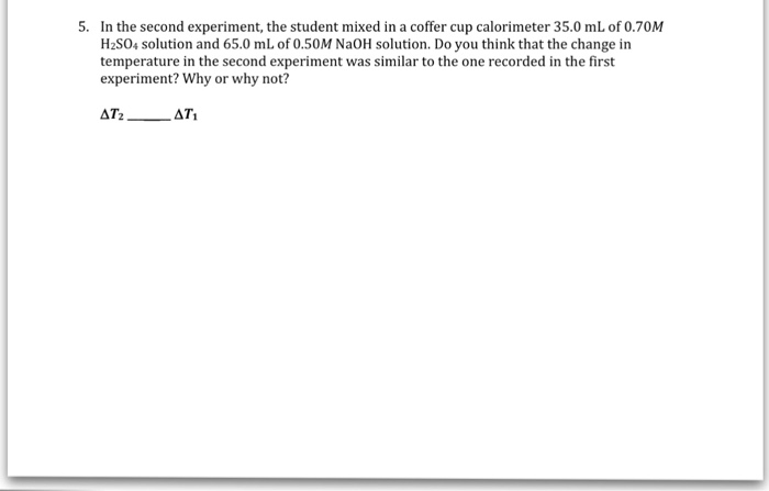 calorimetry experiments coffee cup