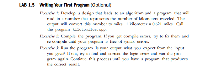 Solved LAB 1.5 Writing Your First Program (Optional) | Chegg.com