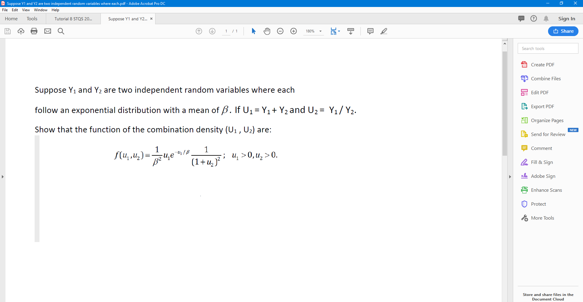 Solved Suppose Y1 and Y2 are two independent random | Chegg.com