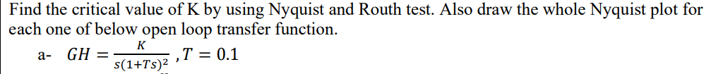 Solved Subject : Automatic Control Please show your work in | Chegg.com